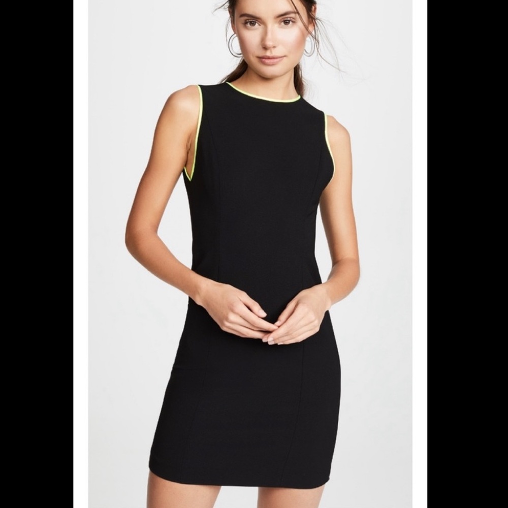 Black Alice and Olivia dress with neon piping 4